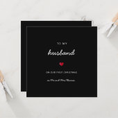 初めてのクリスマスズの夫ロマンチックなハートmr&ms  カード (正面/裏面インサイチュ)