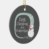 初めてのクリスマスズアゴドマザーパーソナライズされた雪だるま セラミックオーナメント (右)