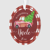 初めてのクリスマスズアズアンクルレッドトラック写真 オーナメント (正面)