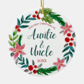 初めてのクリスマスズアズアンティアンドアンクル  セラミックオーナメント (正面)