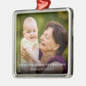 初めてのクリスマスズアズグラマエレガントーンフォトホリデー メタルオーナメント (左)