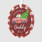 初めてのクリスマスズアズダディレッドトラック写真 オーナメント (正面)