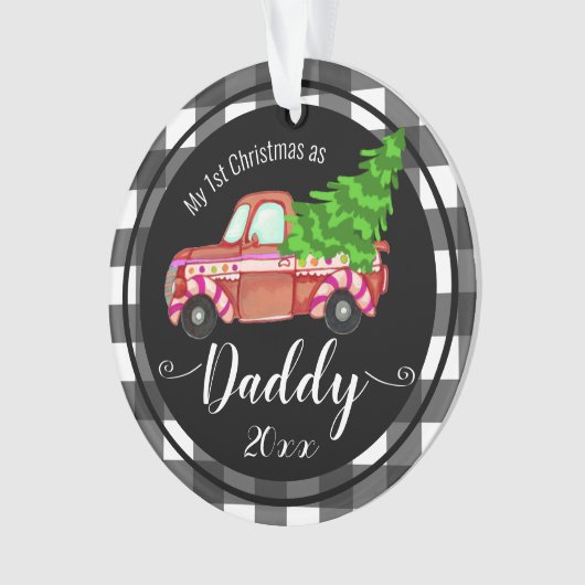 初めてのクリスマスズアズダディレッドトラック オーナメント (正面)