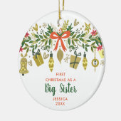 初めてのクリスマスズアズビッグシスターパーソナライズされたガーランド セラミックオーナメント (左)