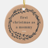 初めてのクリスマスズアズモンマイパーソナライズされたボホリース セラミックオーナメント (正面)