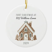 初めてのクリスマスズアットニューホームジンガーブレッドハウス セラミックオーナメント (正面)