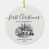 初めてのクリスマスズアットニューホームヴィンテージハウス セラミックオーナメント (裏面)