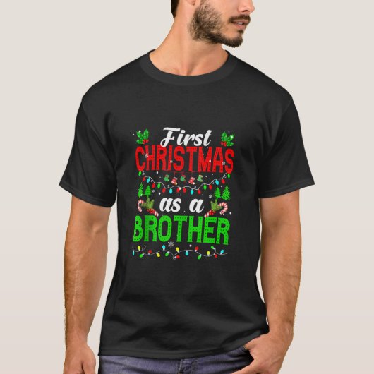 初めてのクリスマスズアブラザーファミリークリスマスライトパ Tシャツ (正面)