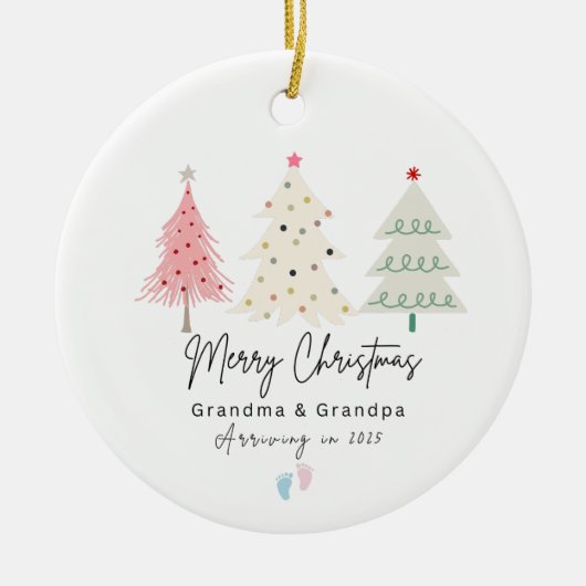 初めてのクリスマスズアースグランマアンドグランパオーナメント セラミックオーナメント (正面)
