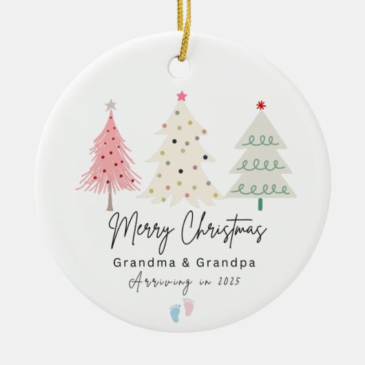 初めてのクリスマスズアースグランマアンドグランパオーナメント セラミックオーナメント (正面)