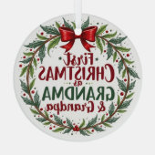 初めてのクリスマスズアース祖母&グランドパホリデイ ガラスオーナメント (裏面)