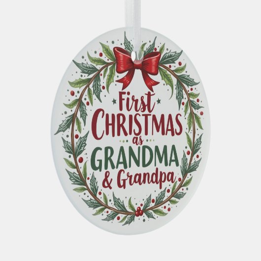 初めてのクリスマスズアース祖母&グランドパホリデイ ガラスオーナメント (正面右)