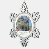 初めてのクリスマスズインアーニューホームホリデーフォト スノーフレークピューターオーナメント (右)