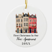 初めてのクリスマスズインザニューアパートメントウィズアドレス セラミックオーナメント (正面)