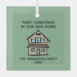 初めてのクリスマスズインザニューホームセラパーソナライズされたム ガラスオーナメント