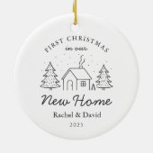 初めてのクリスマスズインザニューホームハミニマルウス セラミックオーナメント (裏面)