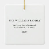 初めてのクリスマスズインザニューホームフロント素朴ドア セラミックオーナメント (裏面)