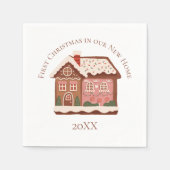 初めてのクリスマスズインニューホームジンジャーブレッドハウス スタンダードカクテルナプキン (正面)