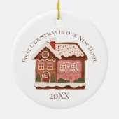 初めてのクリスマスズインニューホームジンジャーブレッドハウス セラミックオーナメント (裏面)