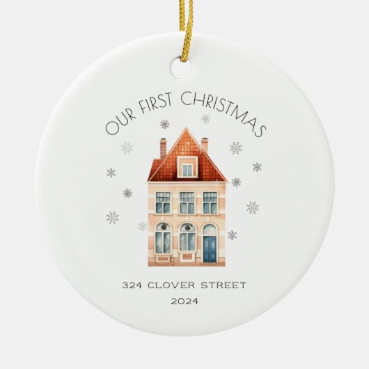 初めてのクリスマスズインニューホームホリデーオーナメント セラミックオーナメント (正面)