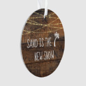 初めてのクリスマスズインフロリダデイトパームツリーホリデイ オーナメント (正面)