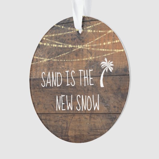 初めてのクリスマスズインフロリダデイトパームツリーホリデイ オーナメント (正面)