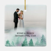 初めてのクリスマスズウ結婚したィンターフォレスト2写真 セラミックオーナメント (裏面)