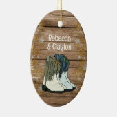 初めてのクリスマスズカップルニューホームカントリー セラミックオーナメント (右)