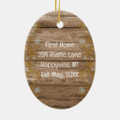 初めてのクリスマスズカップルニューホームカントリー セラミックオーナメント (裏面)