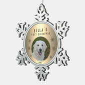 初めてのクリスマスズゴールデンスノーフレーク子犬の写真 スノーフレークピューターオーナメント (右)