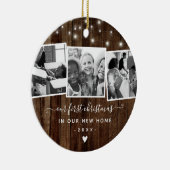 初めてのクリスマスズニューホームウッ素朴ドフォトコラージュ セラミックオーナメント (右)