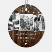 初めてのクリスマスズニューホームウッ素朴ドフォトコラージュ セラミックオーナメント (左)
