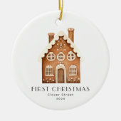 初めてのクリスマスズニューホームジンジャーブレッドオーナメント セラミックオーナメント (正面)
