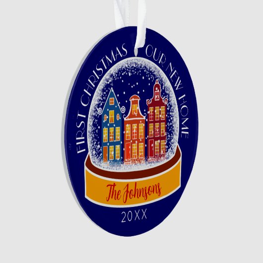 初めてのクリスマスズニューホームスノーグローブクリスマス オーナメント (正面)