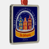 初めてのクリスマスズニューホームスノーグローブクリスマス メタルオーナメント (右)