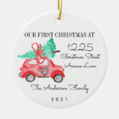 初めてのクリスマスズニューホームフォーザホリデーズカーツリー セラミックオーナメント (正面)