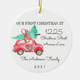 初めてのクリスマスズニューホームフォーザホリデーズカーツリー セラミックオーナメント