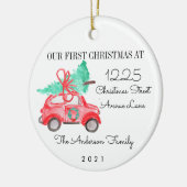 初めてのクリスマスズニューホームフォーザホリデーズカーツリー セラミックオーナメント (左)