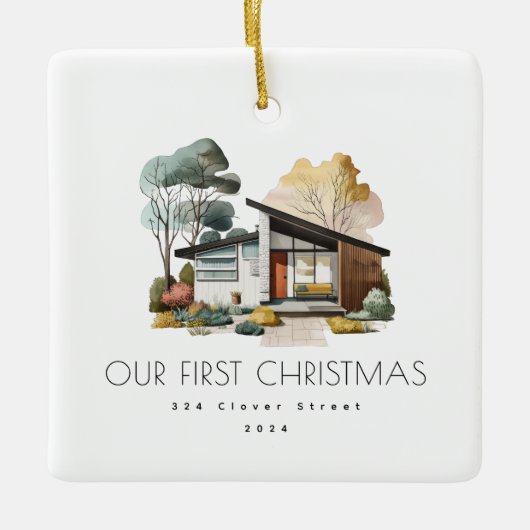 初めてのクリスマスズニューホームホリデイオーナメント セラミックオーナメント (正面)