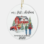 初めてのクリスマスズニューライヴァズカントリーバーンウィンター セラミックオーナメント (左)