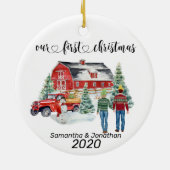 初めてのクリスマスズニューライヴァズカントリーバーンウィンター セラミックオーナメント (裏面)