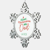 初めてのクリスマスズパパニューファーザーパパ スノーフレークピューターオーナメント (右)