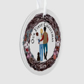 初めてのクリスマスズファミリードッグカントリーリース オーナメント (正面)