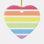 初めてのクリスマスズレインボーホワイトストライプパステル セラミックオーナメント (裏面)
