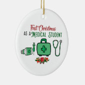 初めてのクリスマスズ医学生オーナメントメディア セラミックオーナメント (右)