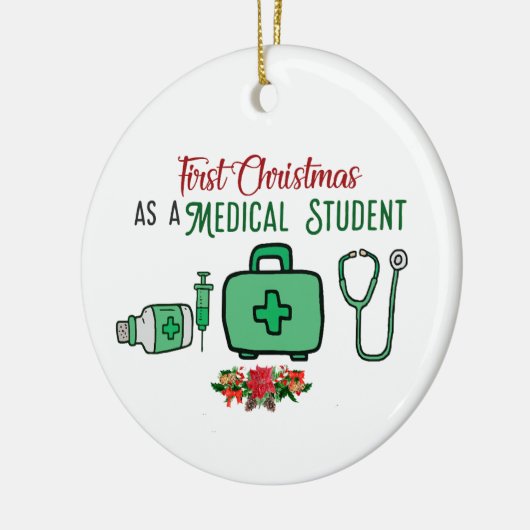 初めてのクリスマスズ医学生オーナメントメディア セラミックオーナメント (左)