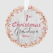 初めてのクリスマスズ素朴·ア·グランマ·ワン·フォト オーナメント (正面)