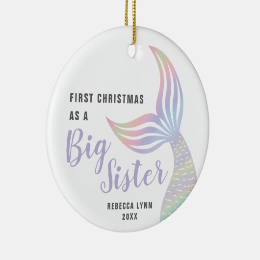 初めてのクリスマスズ・アズ・シスターパーソナライズされた・マーメイド セラミックオーナメント (右)