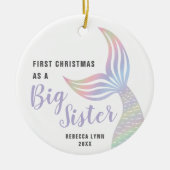 初めてのクリスマスズ・アズ・シスターパーソナライズされた・マーメイド セラミックオーナメント (正面)