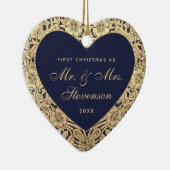 初めてのクリスマスズAs Mr Navy Blue金ゴールド セラミックオーナメント (右)